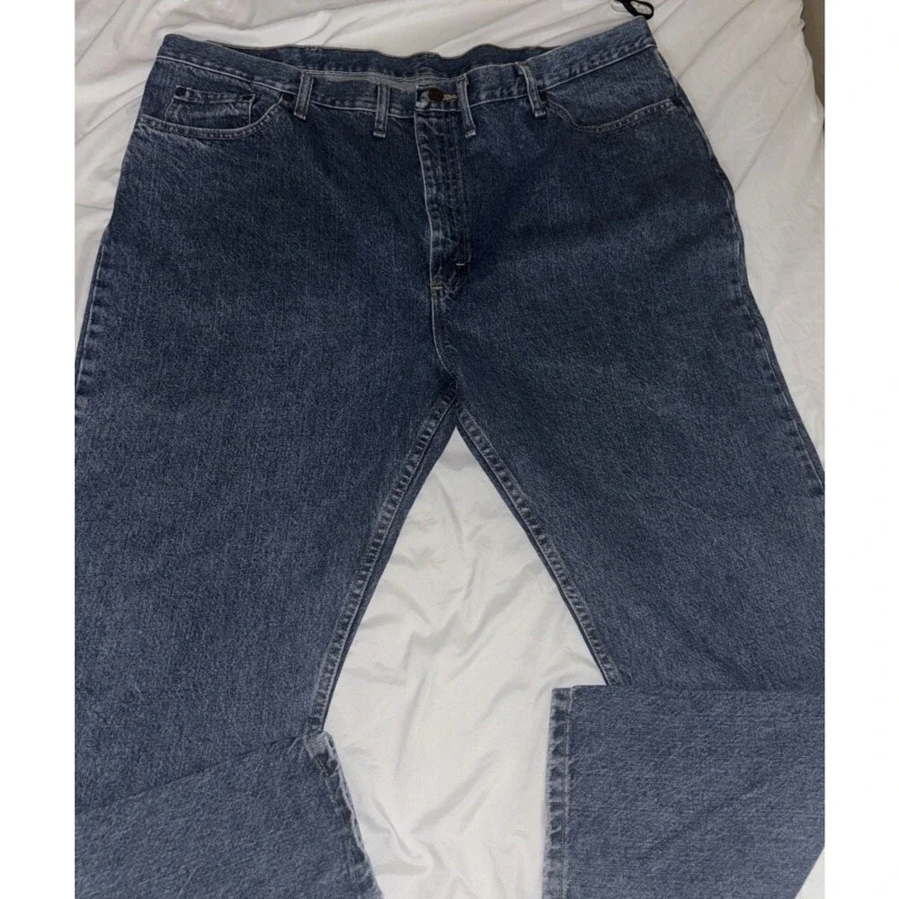 Wrangler Relaxed Fit Jeans Men 46 X30 Blue Med Wash Denim Pants Big And Tall C